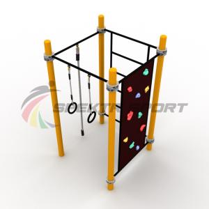 Купить Детский воркаут комплекс с канатом, кольцами, скалодромом и шведской стенкой в Новоульяновске 